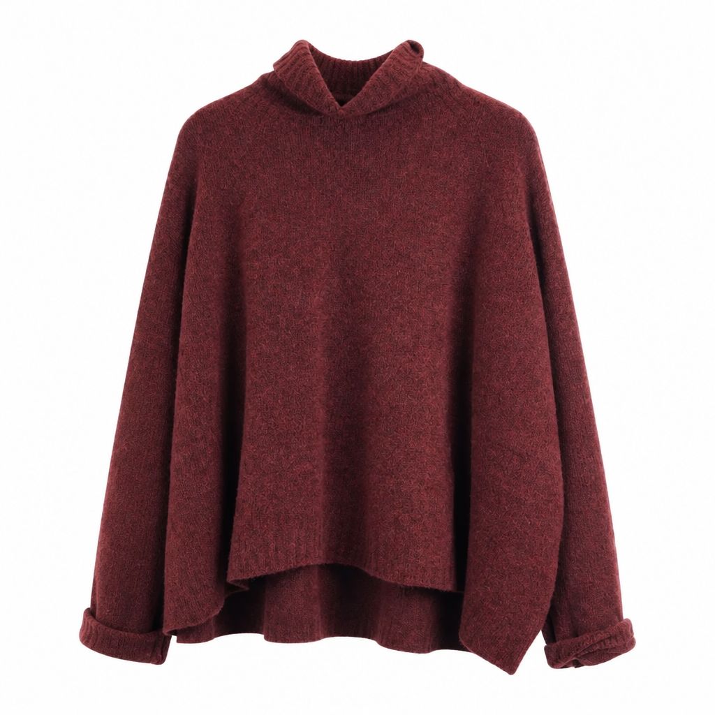 pullover rundholz frauen wolle rot dacapo aachen