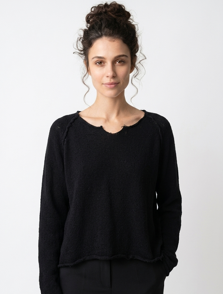 pullover rundholz frauen wolle schwarz dacapo aachen