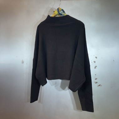 pullover rundholz frauen wolle schwarz